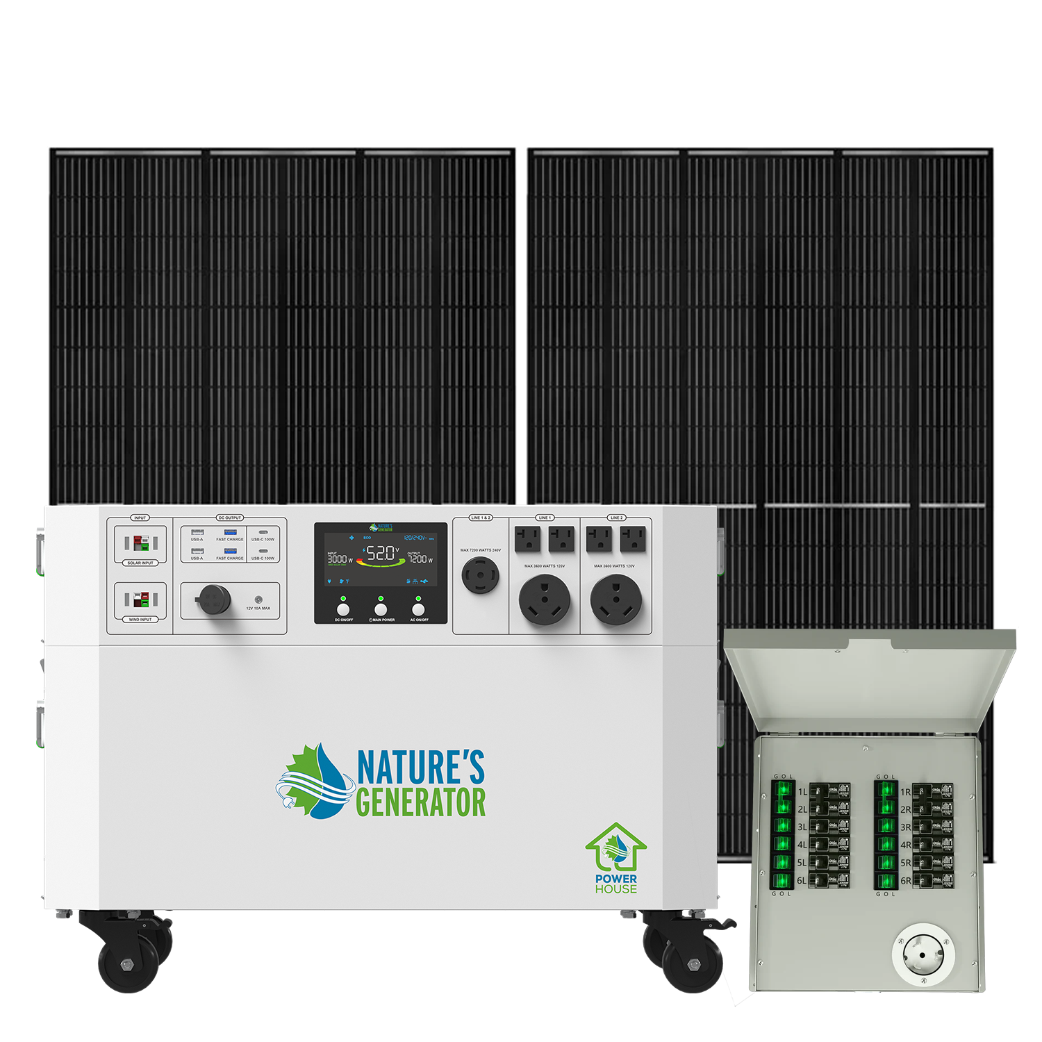 Nature's Generator Powerhouse Gen 2 Solar Generator & Transfer Switch product image 1