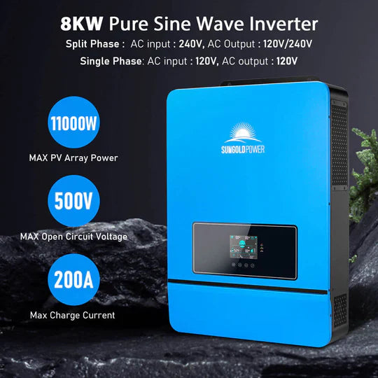 SunGold Off-Grid Solar Kit - 6500W/8000W 48VDC 120V/240V - LiFePO4