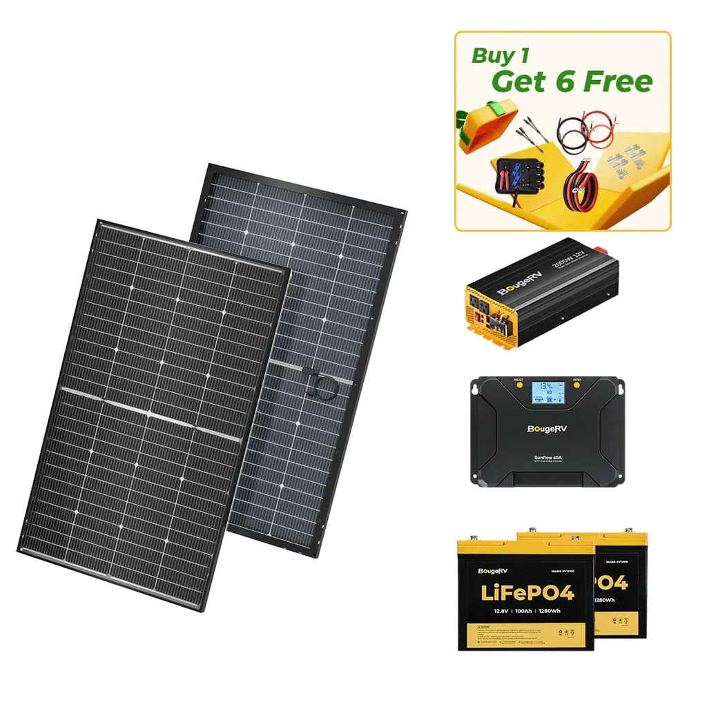 BougeRV 12V 400 Watt Rigid Solar System Kit