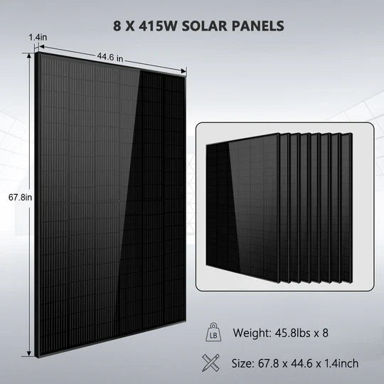 SunGold Off-Grid Solar Kit - 6500W/8000W 48VDC 120V/240V - LiFePO4