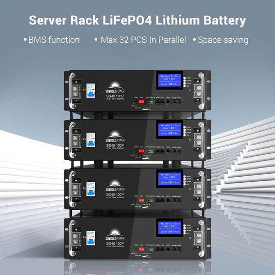 SunGold 48V 100AH Server Rack LiFePO4 Lithium Battery SG48100P UL1973