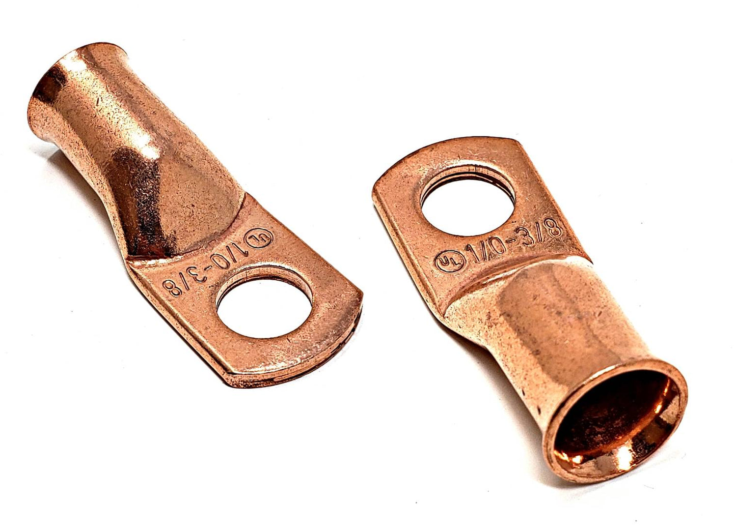 WindyNation 1/0 Gauge (AWG) Copper Cable Lug Ring Terminals
