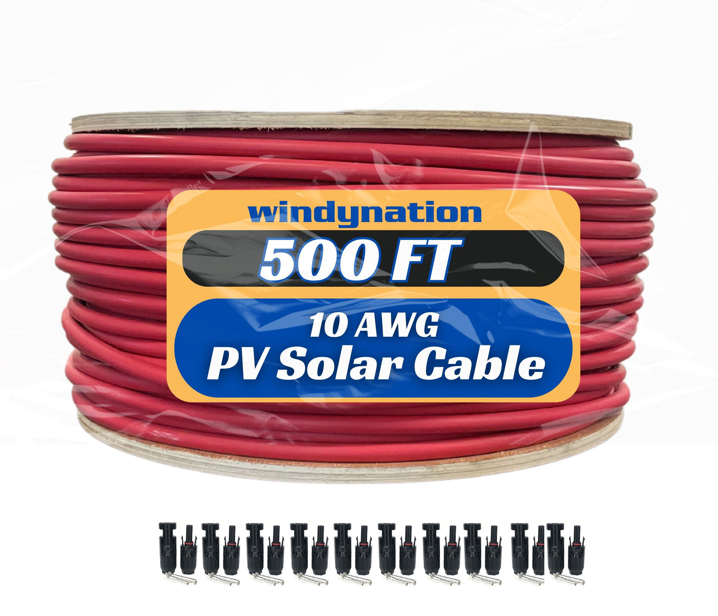 WindyNation 500 Foot Spool 10 Gauge 10 AWG Solar Panel Extension Cable