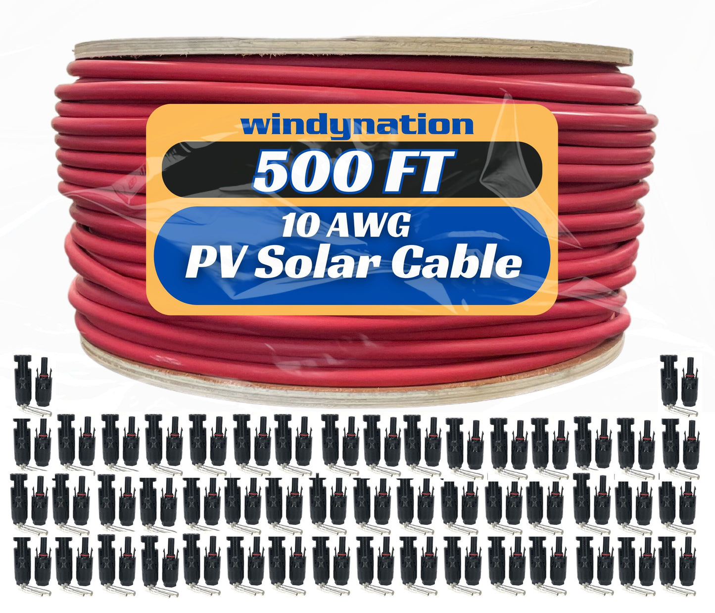 WindyNation 500 Foot Spool 10 Gauge 10 AWG Solar Panel Extension Cable