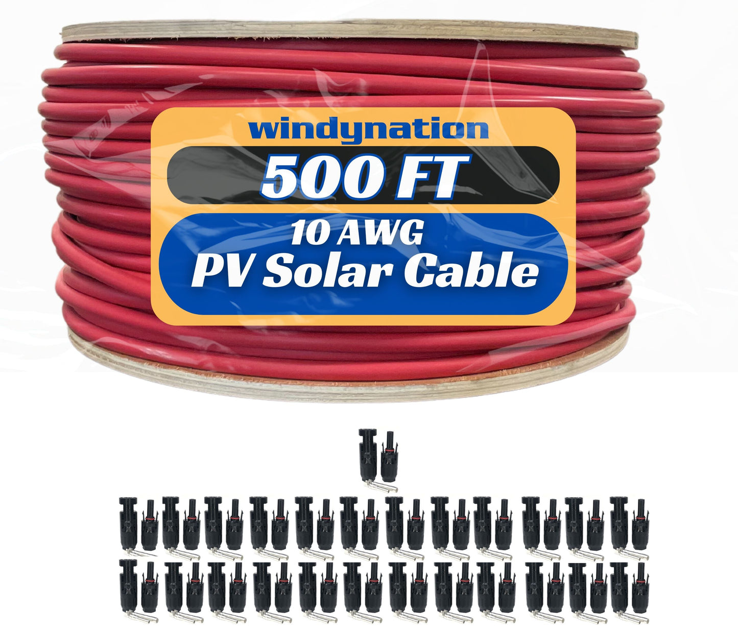 WindyNation 500 Foot Spool 10 Gauge 10 AWG Solar Panel Extension Cable