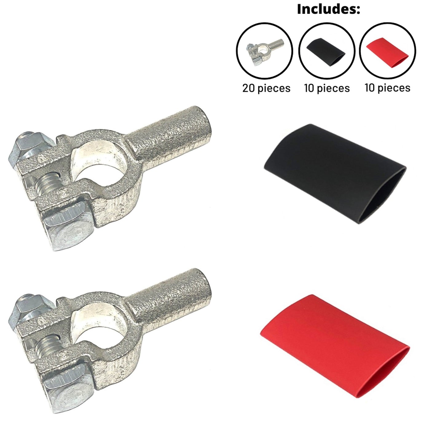 WindyNation Positive & Negative Copper Top Post Battery Cable Ends