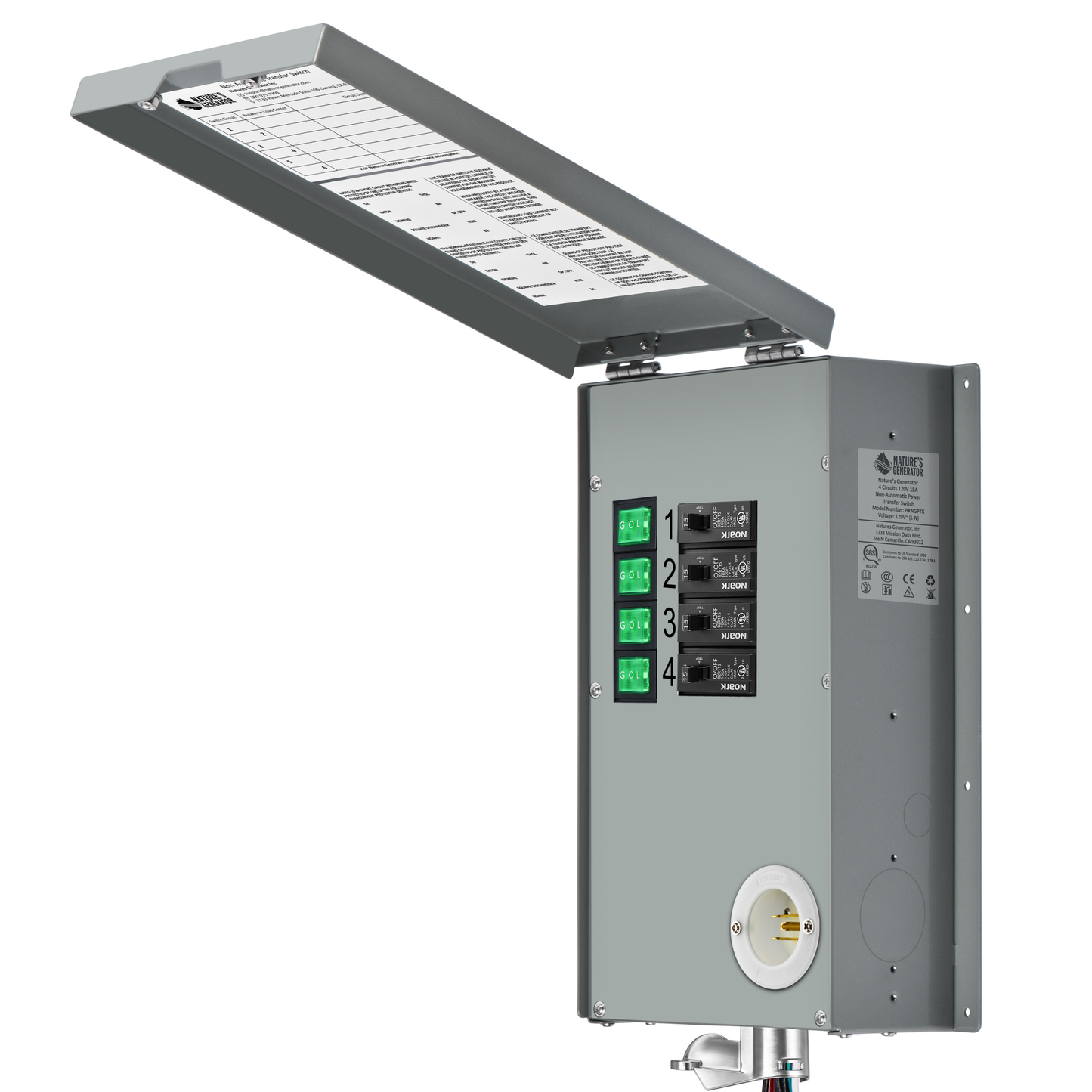 Nature's Generator 120V 15A 4-Circuit Transfer Switch