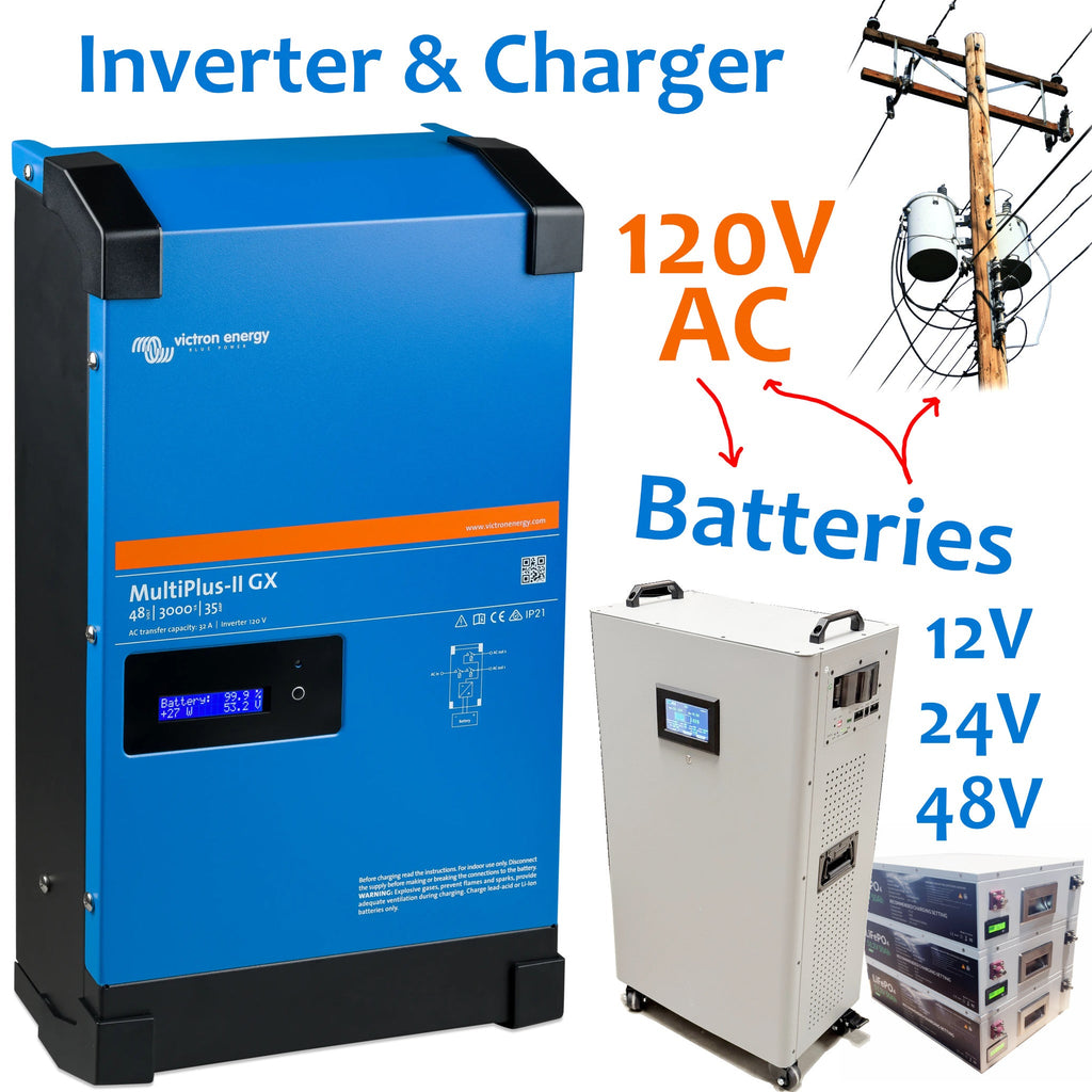 Full Battery Victron 120V Inverter & Charger - 12/24/48V; 500 - 5000