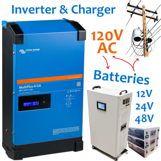 Full Battery Victron 120V Inverter & Charger - 12/24/48V; 500 - 5000