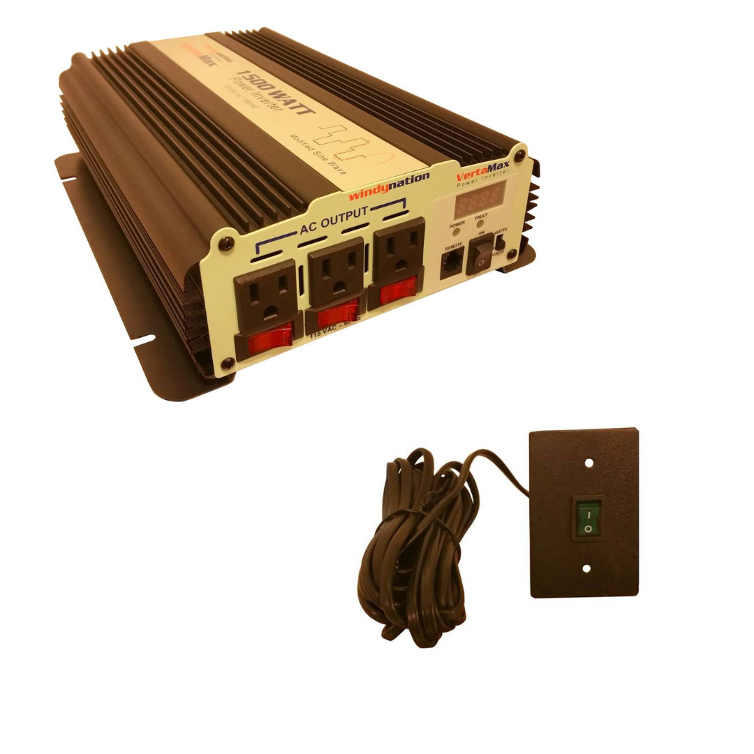 WindyNation VertaMax 1500 Watt Modified 12V Power Inverter