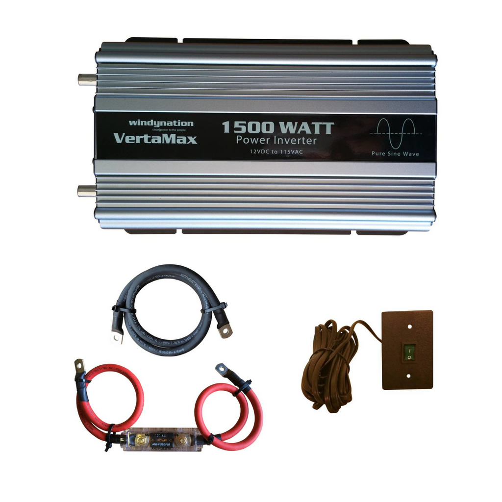 WindyNation VertaMax 1500 Watt 12 Volt Pure Sine Wave Power Inverter