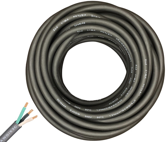 WindyNation 16/3 SJOOW Cable Cord Wire - 16 Gauge 16 AWG 3 Cond. 300V