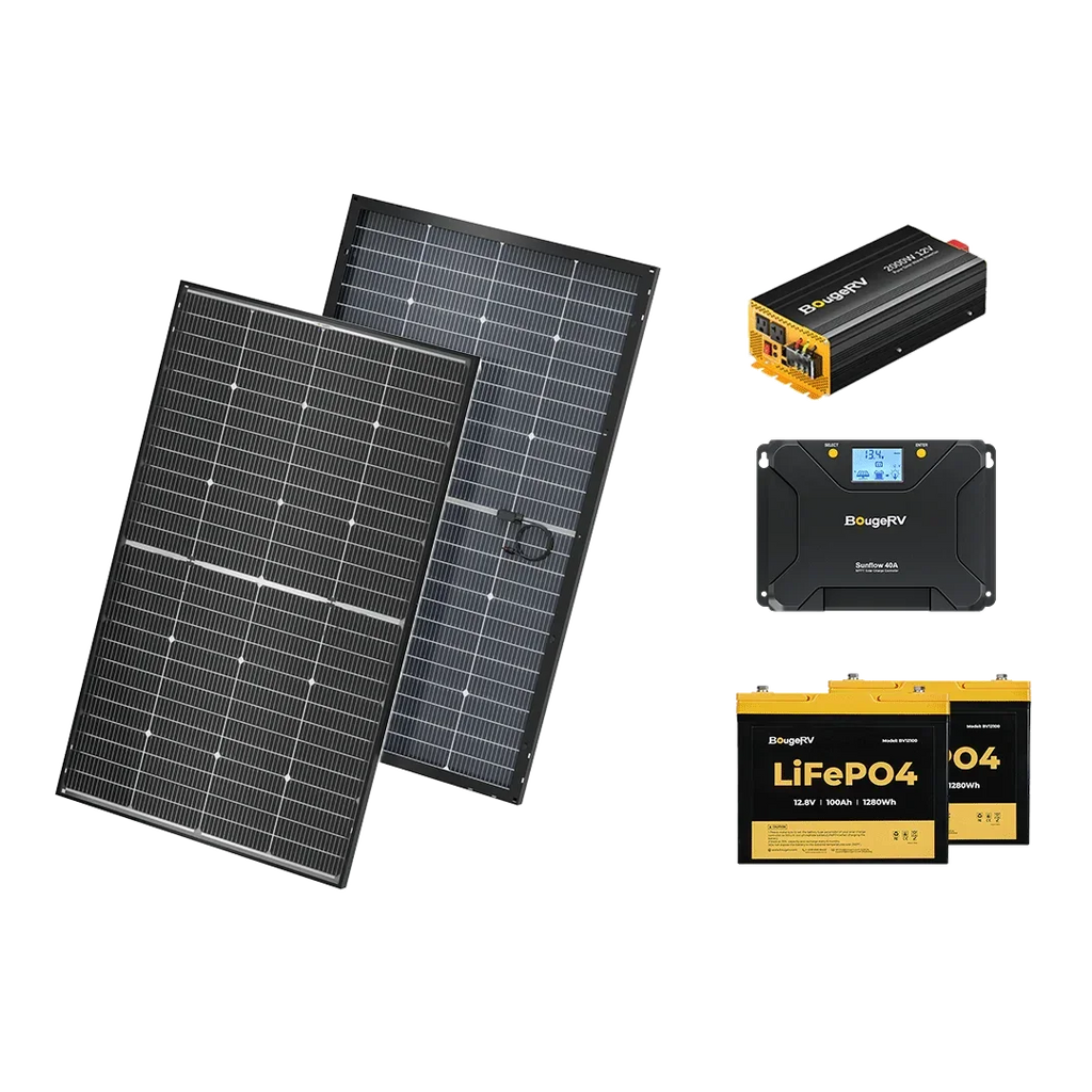 BougeRV 12V 400 Watt Rigid Solar System Kit