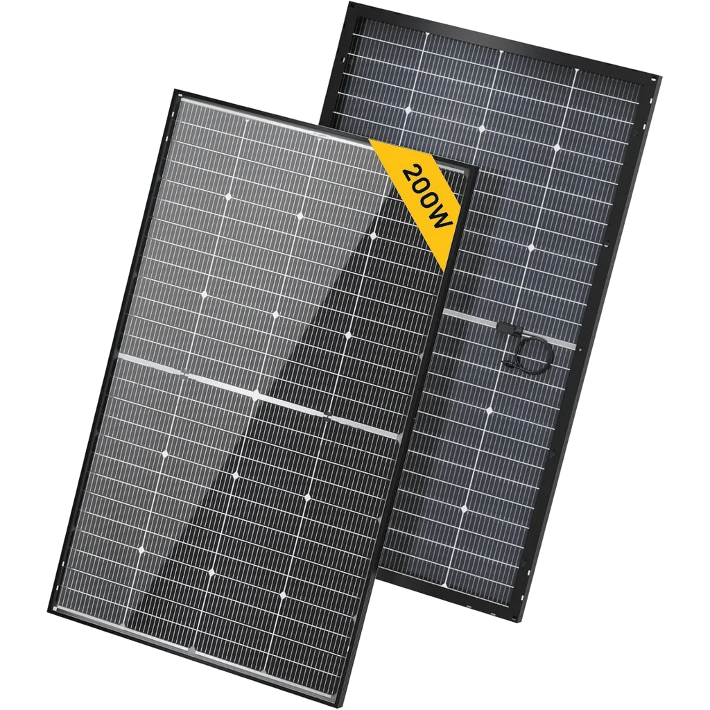 BougeRV N-Type 12V/24V 200 Watt Bifacial 16BB Solar Panel