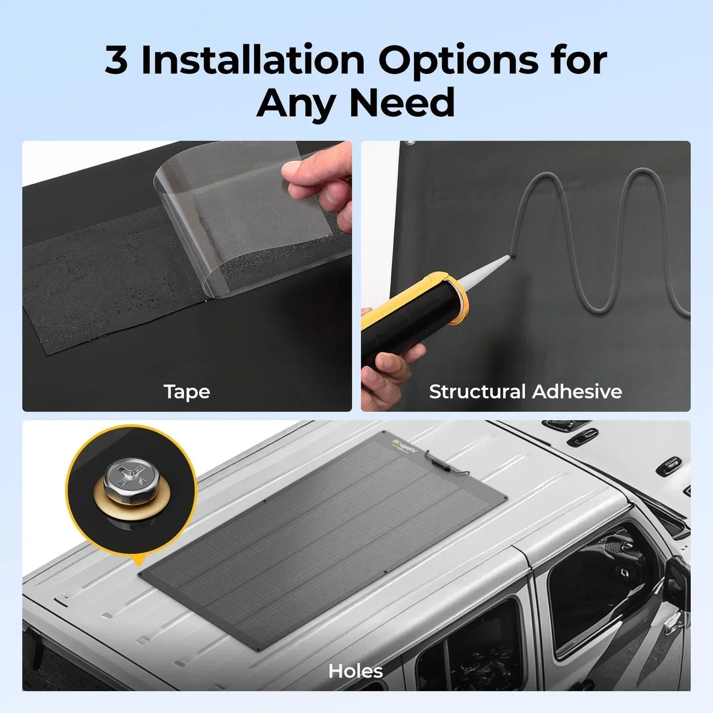 BougeRV 12V 400 Watt Arch Pro Solar System Kit