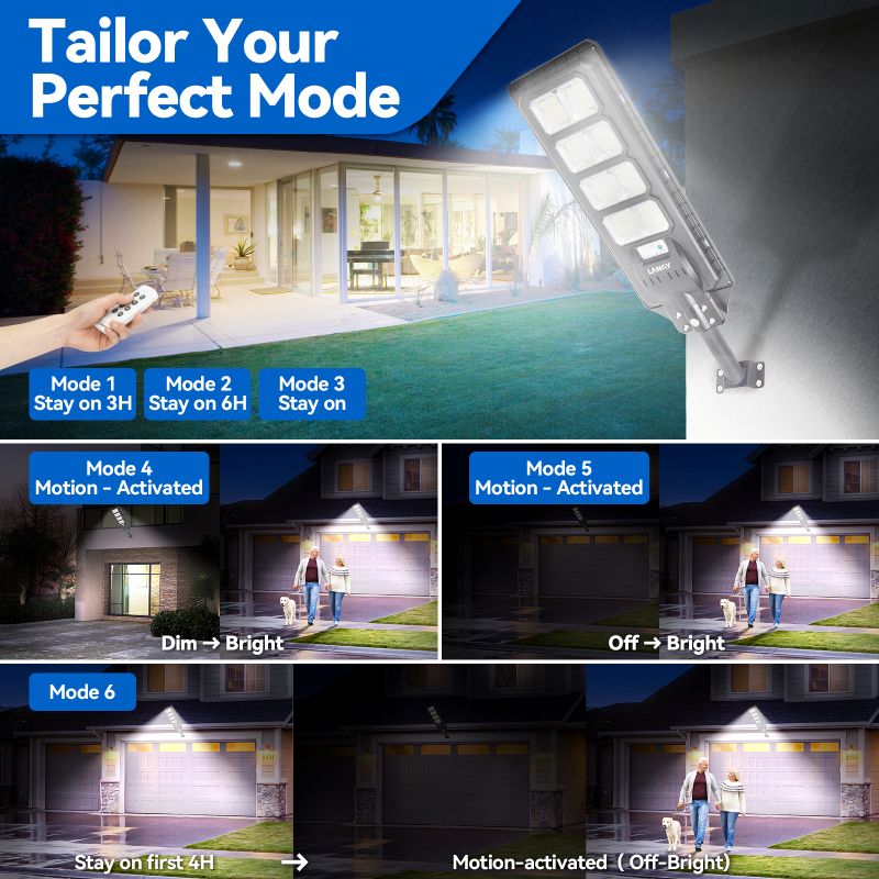 Langy 4 pack 200W solar street lights 25000 lumens product image 7