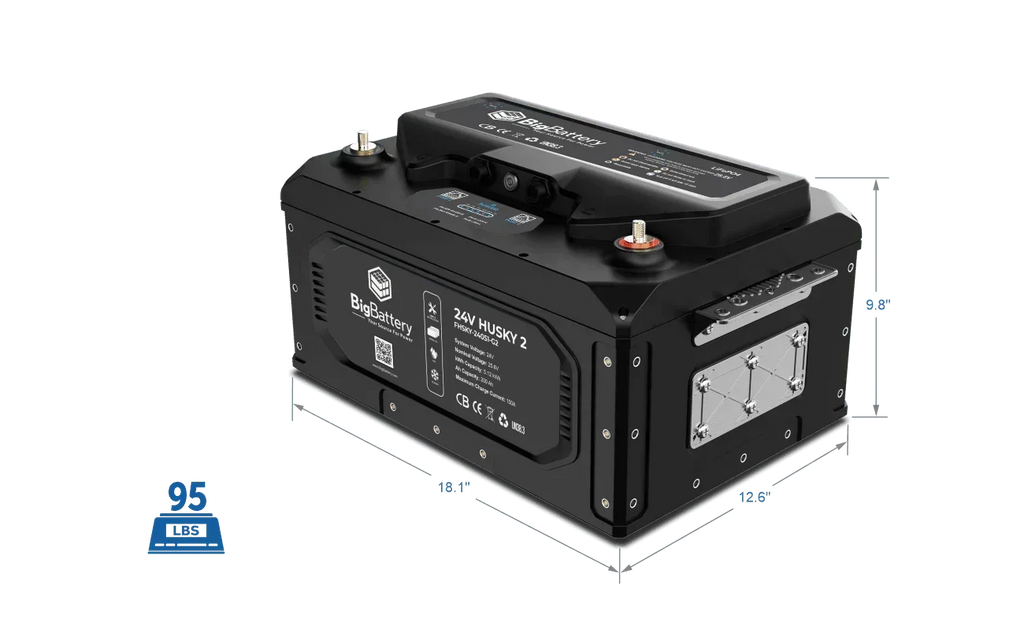 BigBattery 24V HUSKY 2 INV Lithium Battery 5.12kWh 200Ah | LiFePO4 | Inverter Comms | RV | Off-Grid | Marine Battery