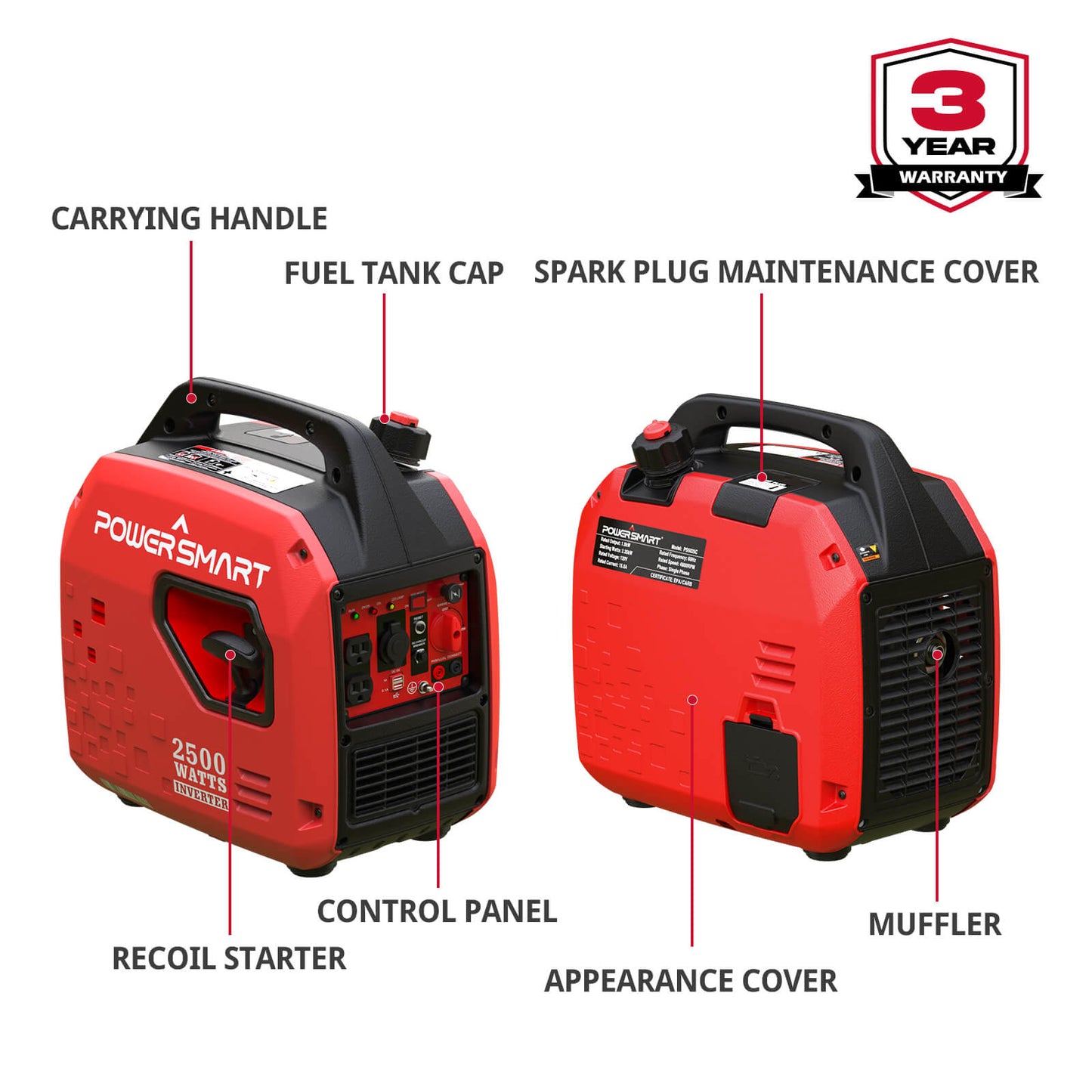 PowerSmart 2500W Inverter Generator HB5025