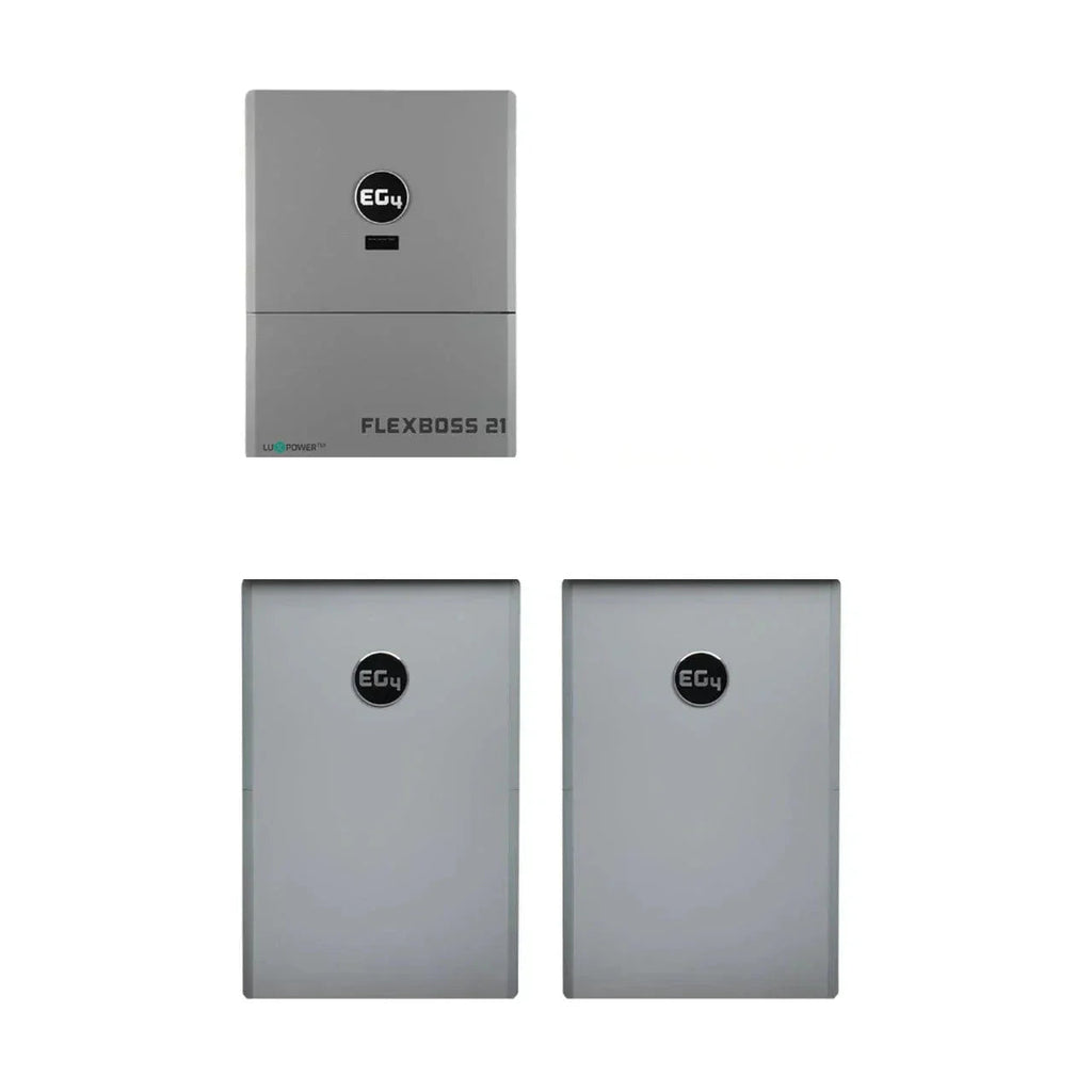 EG4 Hybrid Power Kit | 16kW 120/240V Output 48VDC - 28.6kWh System Bundle | EG4 FlexBOSS21 Hybrid Inverter + 2 x EG4 PowerPro Wallmount Outdoor Battery