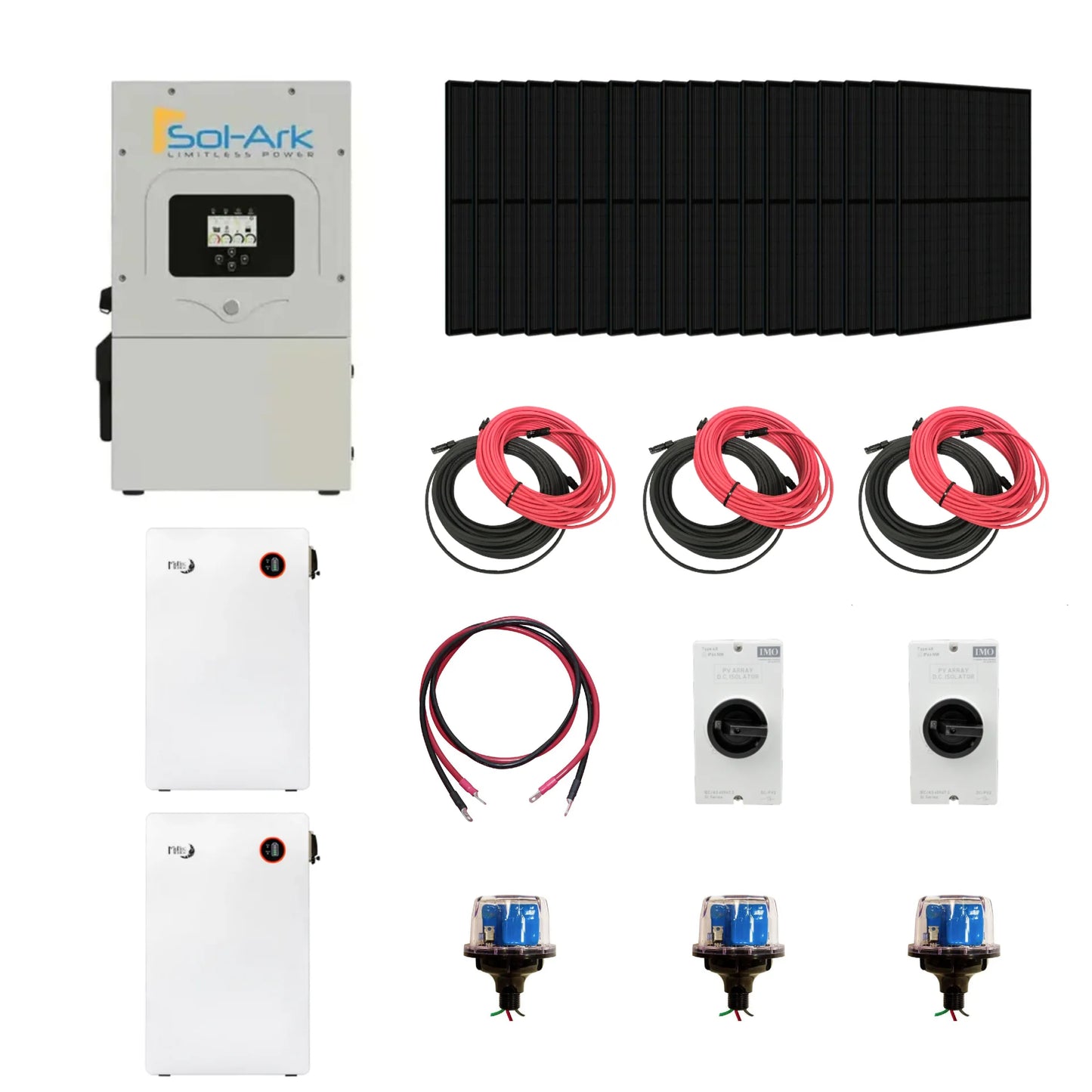 Sol-Ark Complete Hybrid Solar Kit - Sol-Ark 15K Hybrid Inverter - 15kW