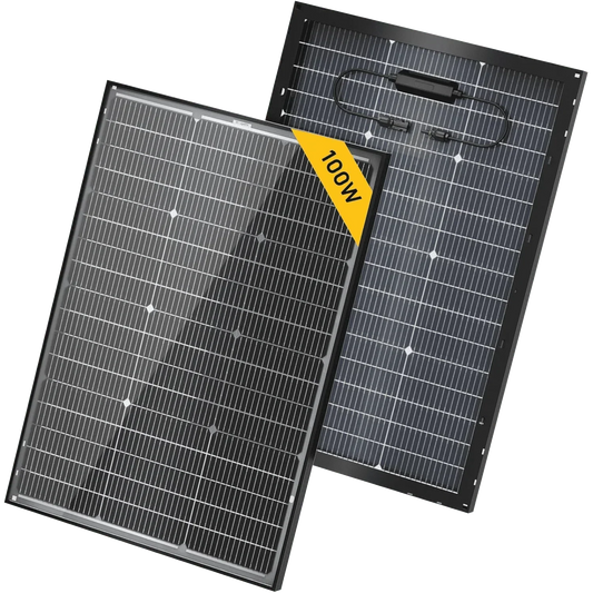 BougeRV 16BB N-Type 12V/24V 100 Watt Bifacial Solar Panel