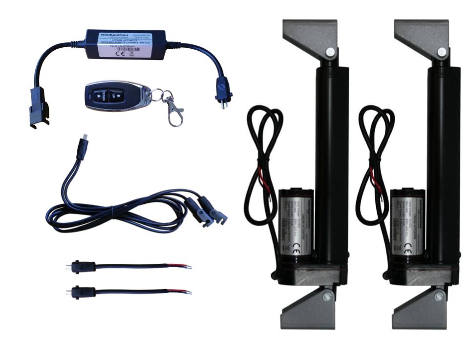 WindyNation Linear Actuators 12-Volt 225lbs + Mounting Brackets