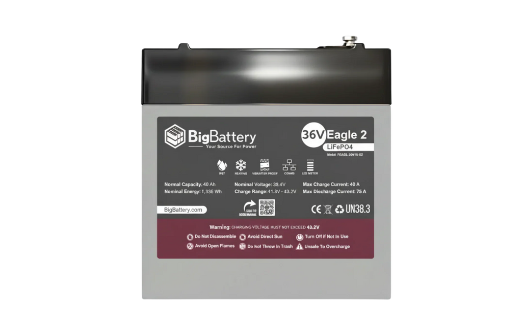 BigBattery 36V EAGLE 2 1.63 kWh LiFePO4 Battery with Heater and Comms