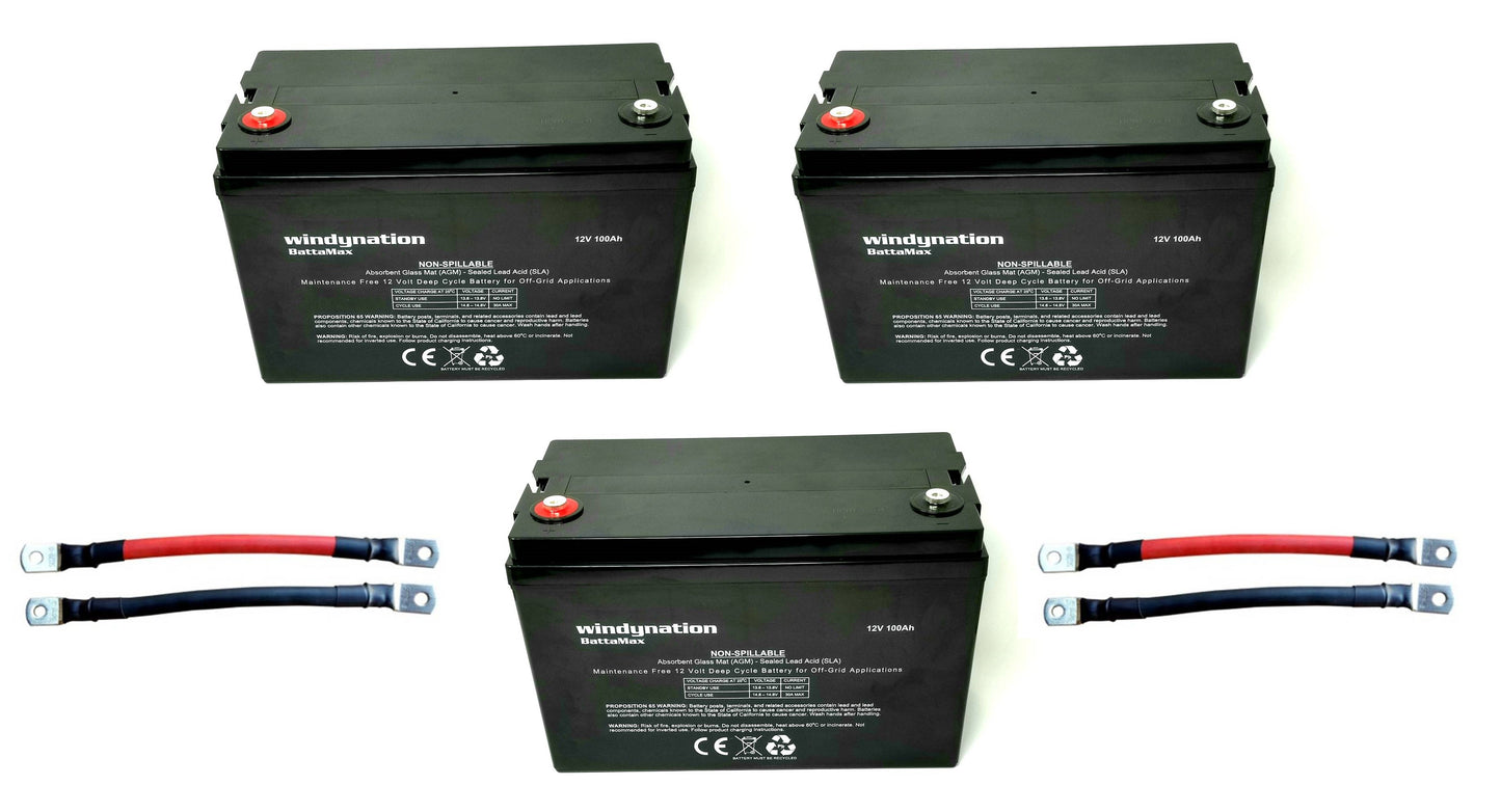 WindyNation 300-Watt Mono Solar Kits w/ P30L LCD Charge Controller