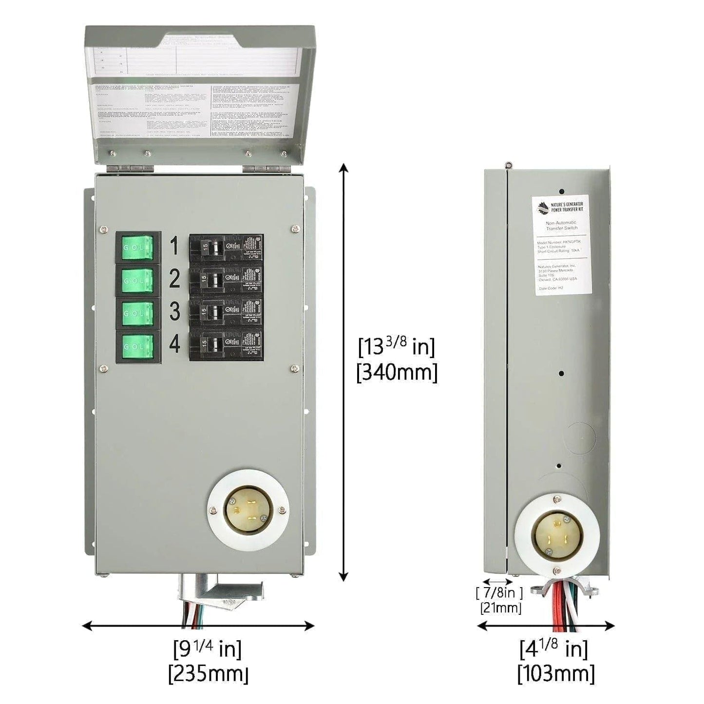 Nature's Generator 120V 15A 4-Circuit Transfer Switch