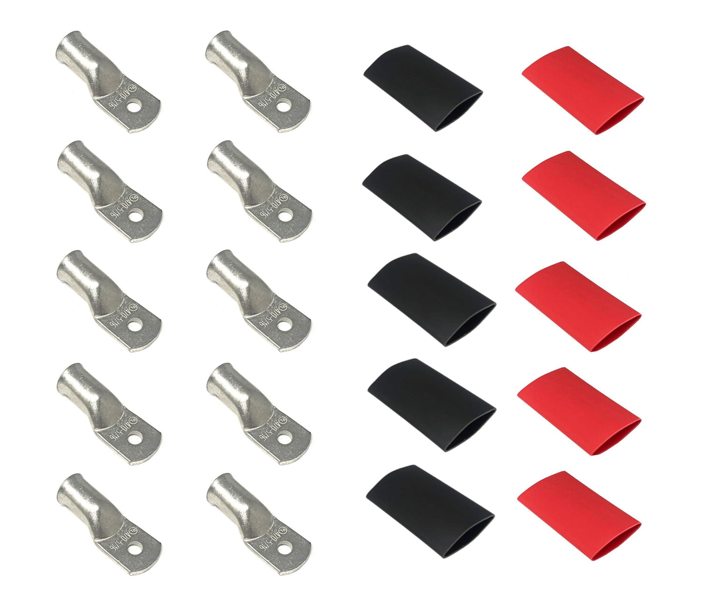 WindyNation 4/0 Gauge Cable Lugs w/ Heat Shrink Tubing Kit