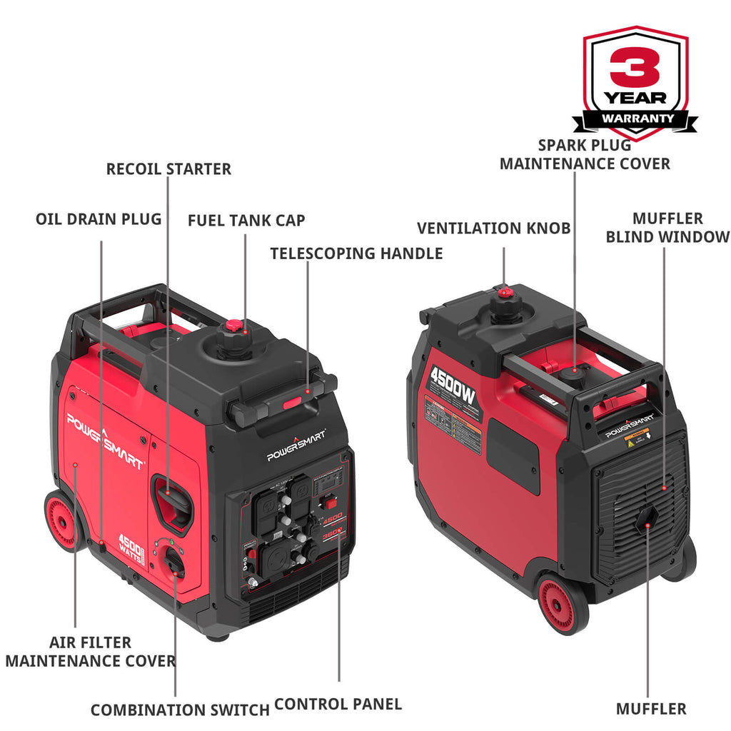 PowerSmart 4500W Inverter Generator PS5045