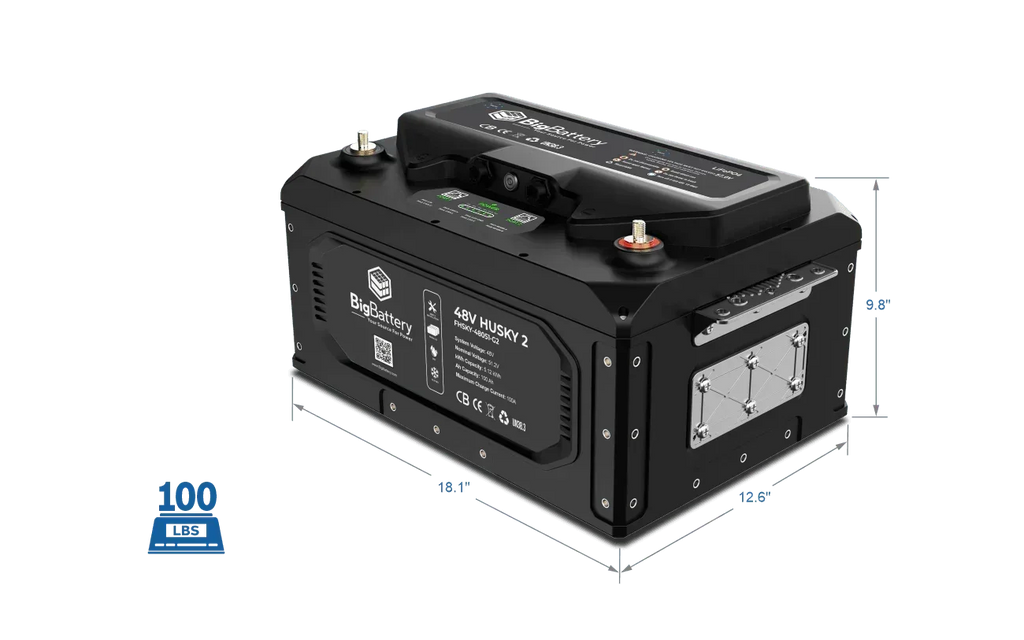 BigBattery 48V HUSKY 2 PWR | 5.12kWh LiFePO4 – High Power | Golf Cart | UTV | Industrial Battery