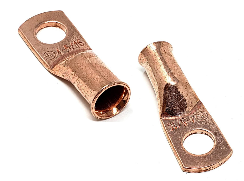 WindyNation 4 Gauge (AWG) Copper Cable Lug Ring Terminals