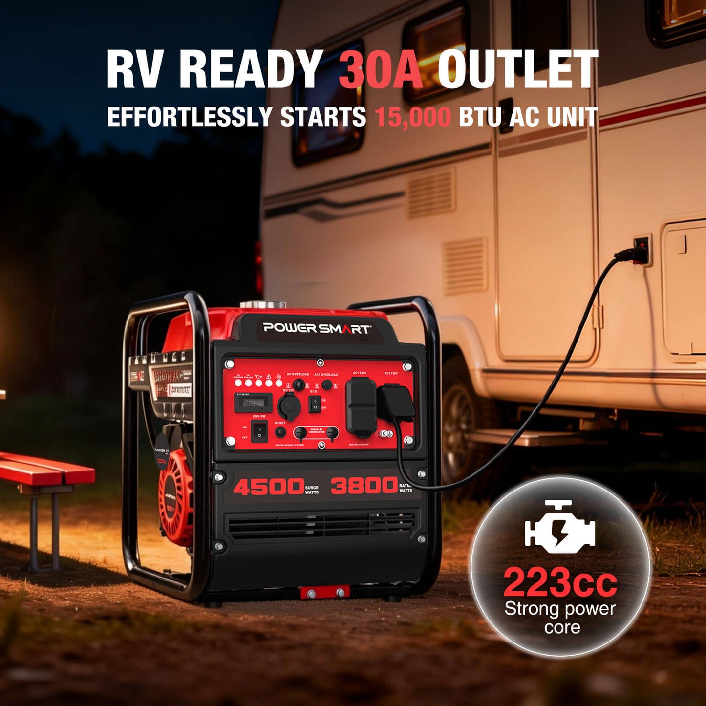 PowerSmart 4500W Open Frame Inverter Generator w/ CO Alert DB5041C