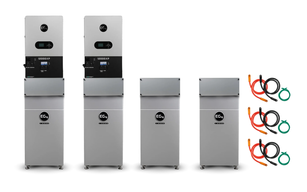 EG4 Hybrid Power Kit | 24kW 120/240V Output 48VDC - 64kWh System Bundle | 2 x EG4 12000XP Inverter + 4 x EG4 WallMount 314Ah Indoor Battery