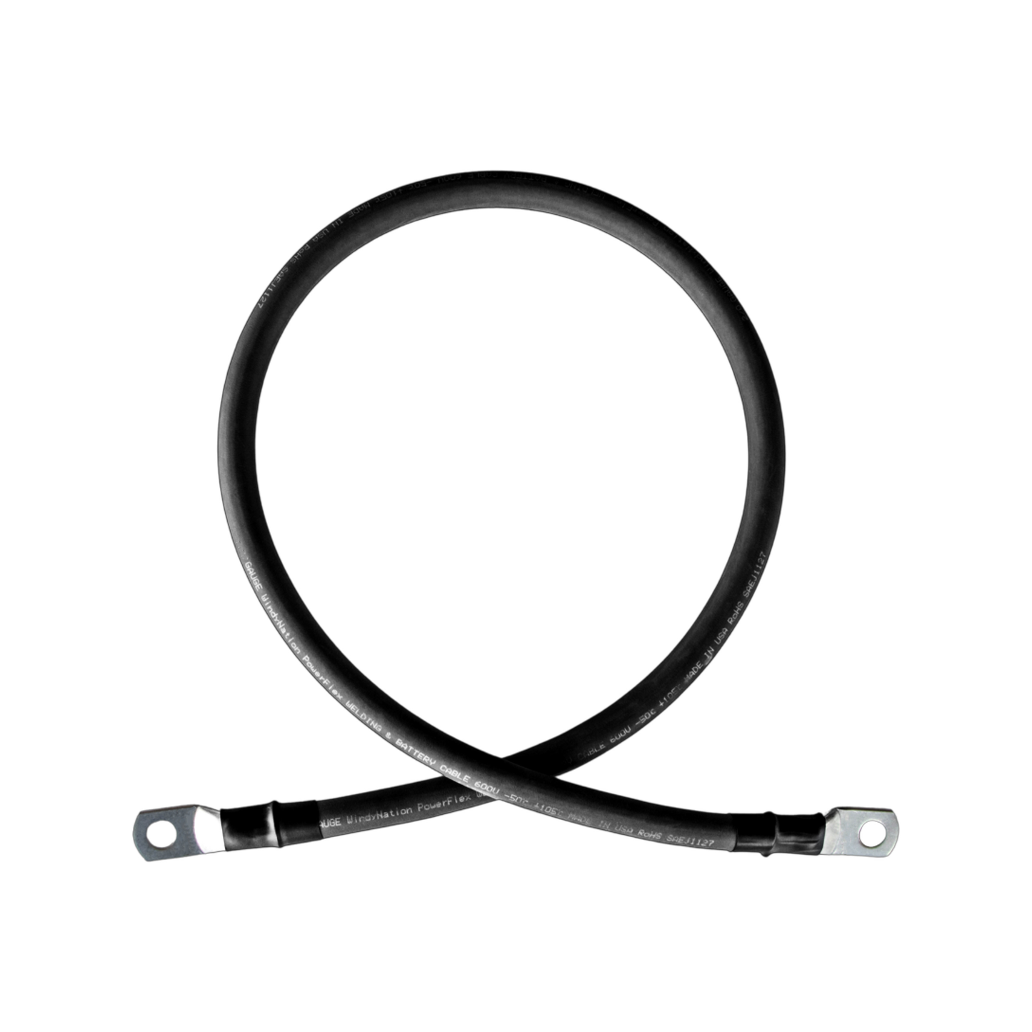 WindyNation 6 Gauge (AWG) Black & Red Copper Battery Cable w/ Lug Ring
