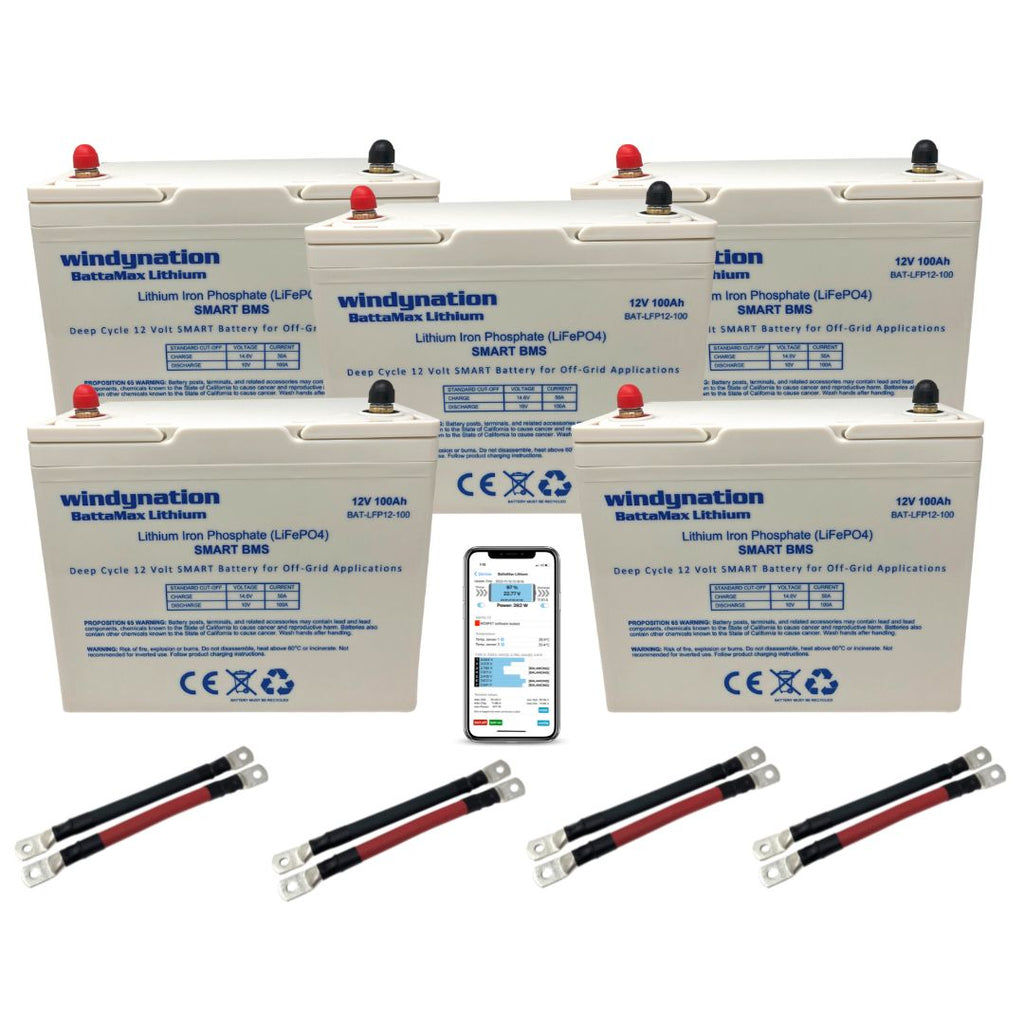WindyNation LiFePO4 100ah 12 Volt BattaMax 4000 Cycles Battery