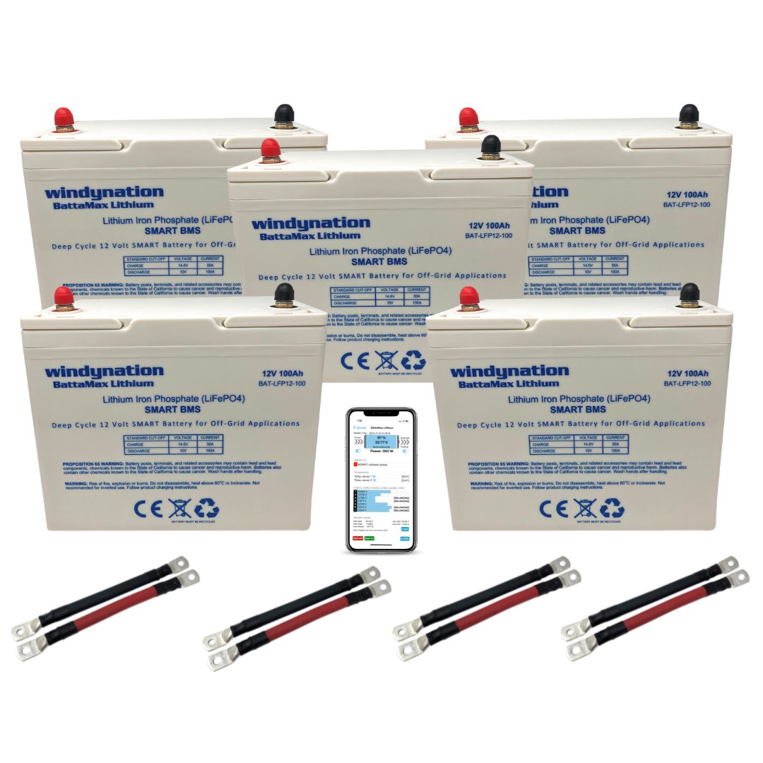WindyNation LiFePO4 100ah 12 Volt BattaMax 4000 Cycles Battery