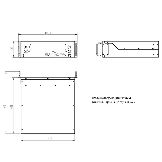 RUiXU Battery - Server Rack 3U Battery - RX-LFP48100 - UL1973