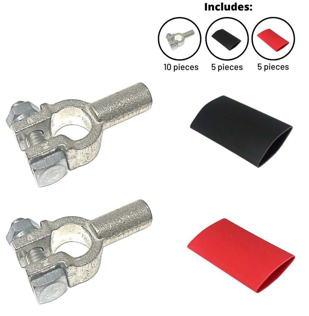 WindyNation Positive & Negative Copper Top Post Battery Cable Ends