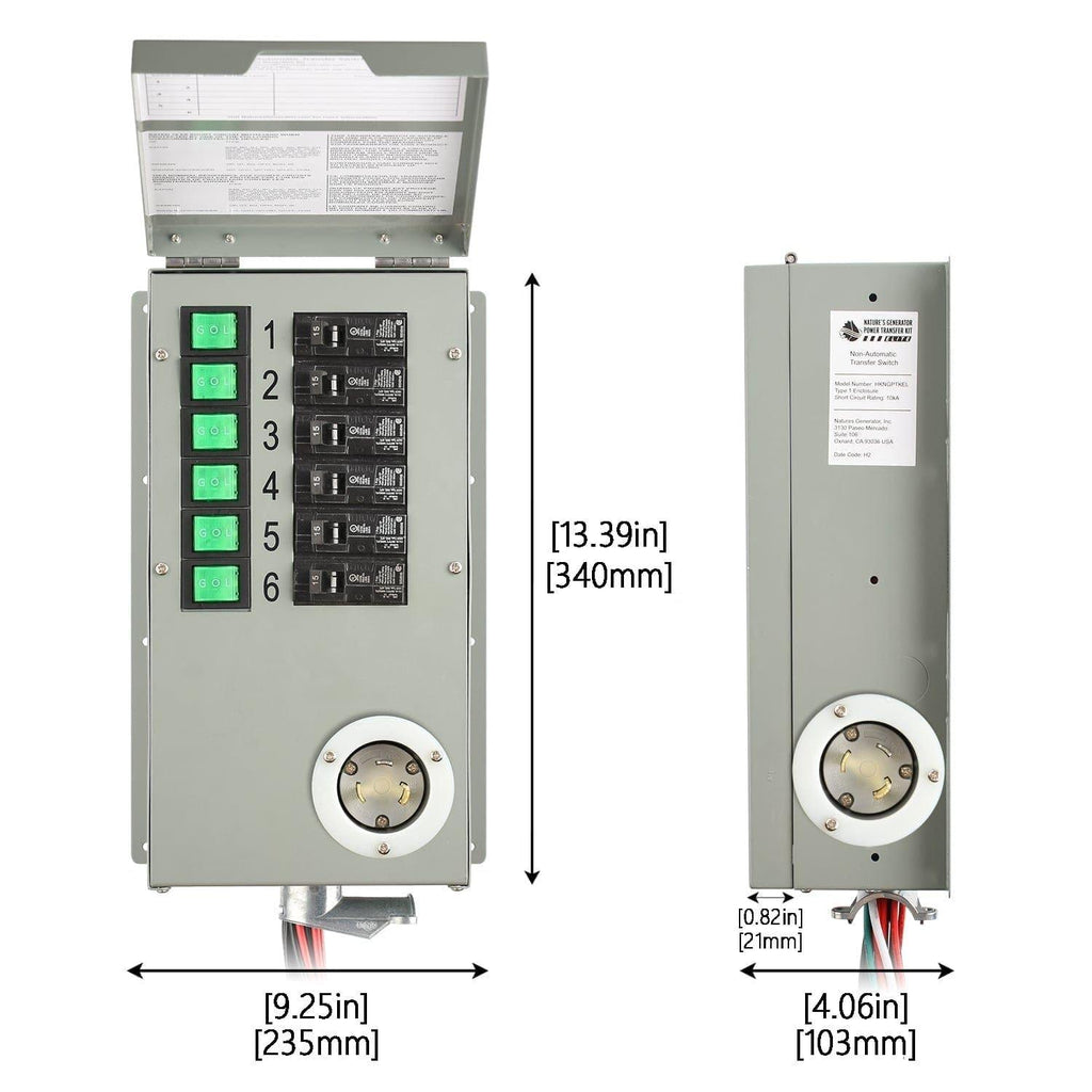 Nature's Generator 120V 30A 6-Circuit Transfer Switch