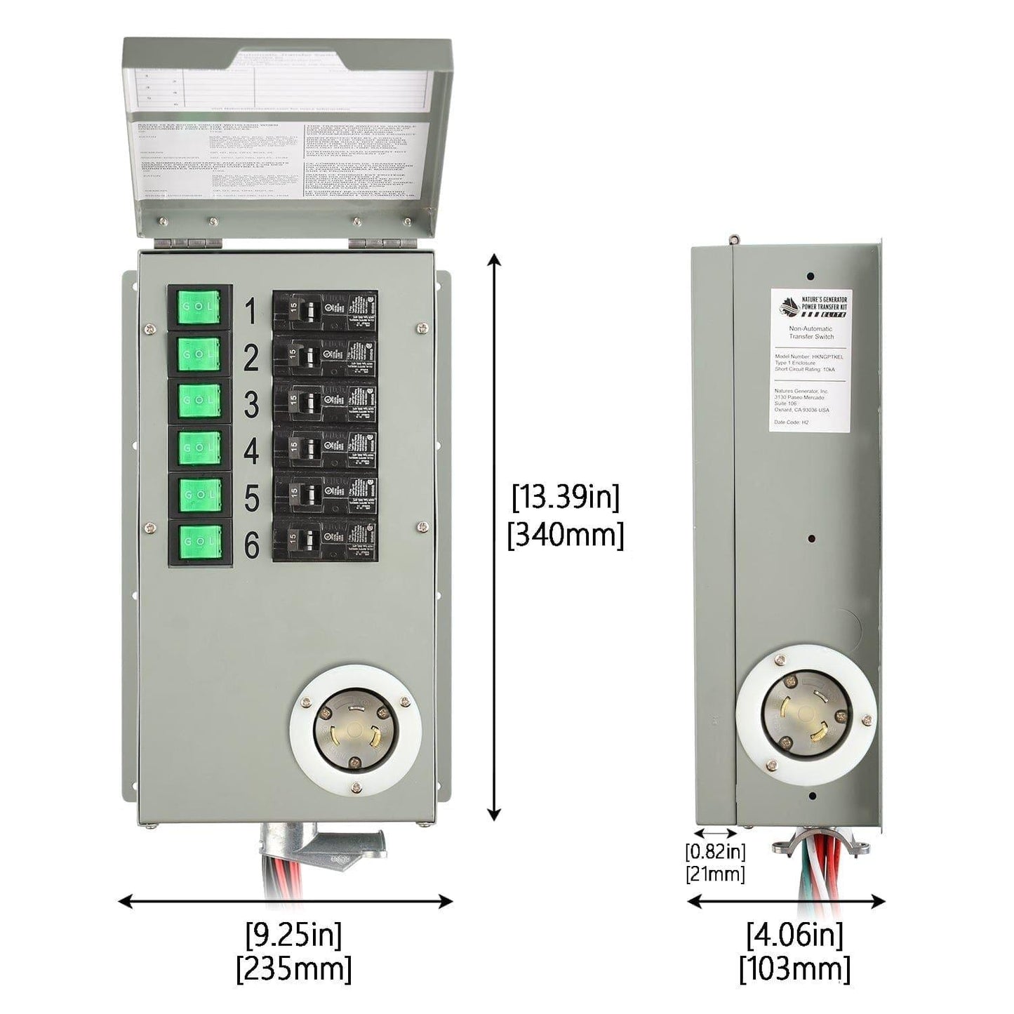 Nature's Generator 120V 30A 6-Circuit Transfer Switch
