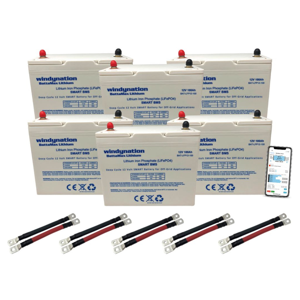 WindyNation LiFePO4 100ah 12 Volt BattaMax 4000 Cycles Battery