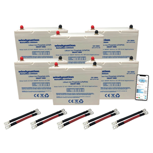 WindyNation LiFePO4 100ah 12 Volt BattaMax 4000 Cycles Battery