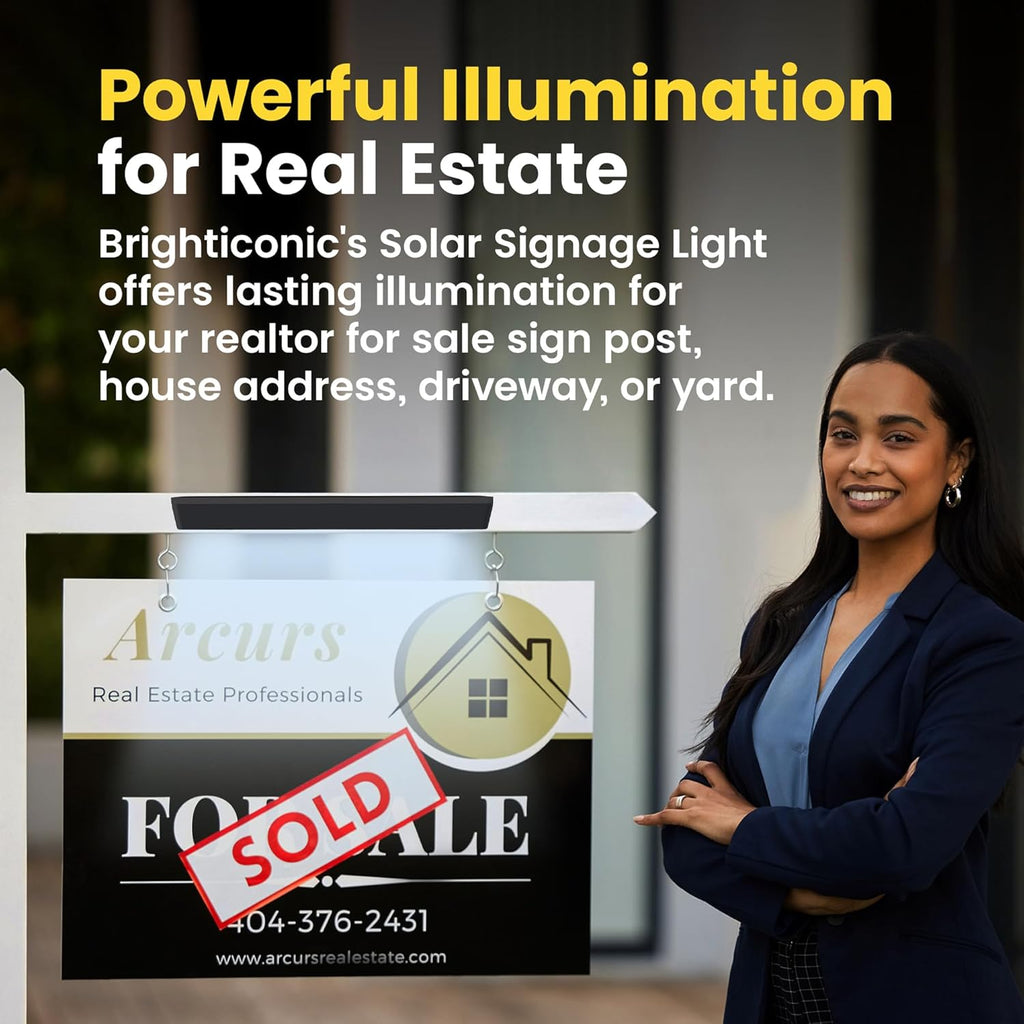 Brighticonic Solar Sign Lights for Advertising & Real Estate BICSSL-01