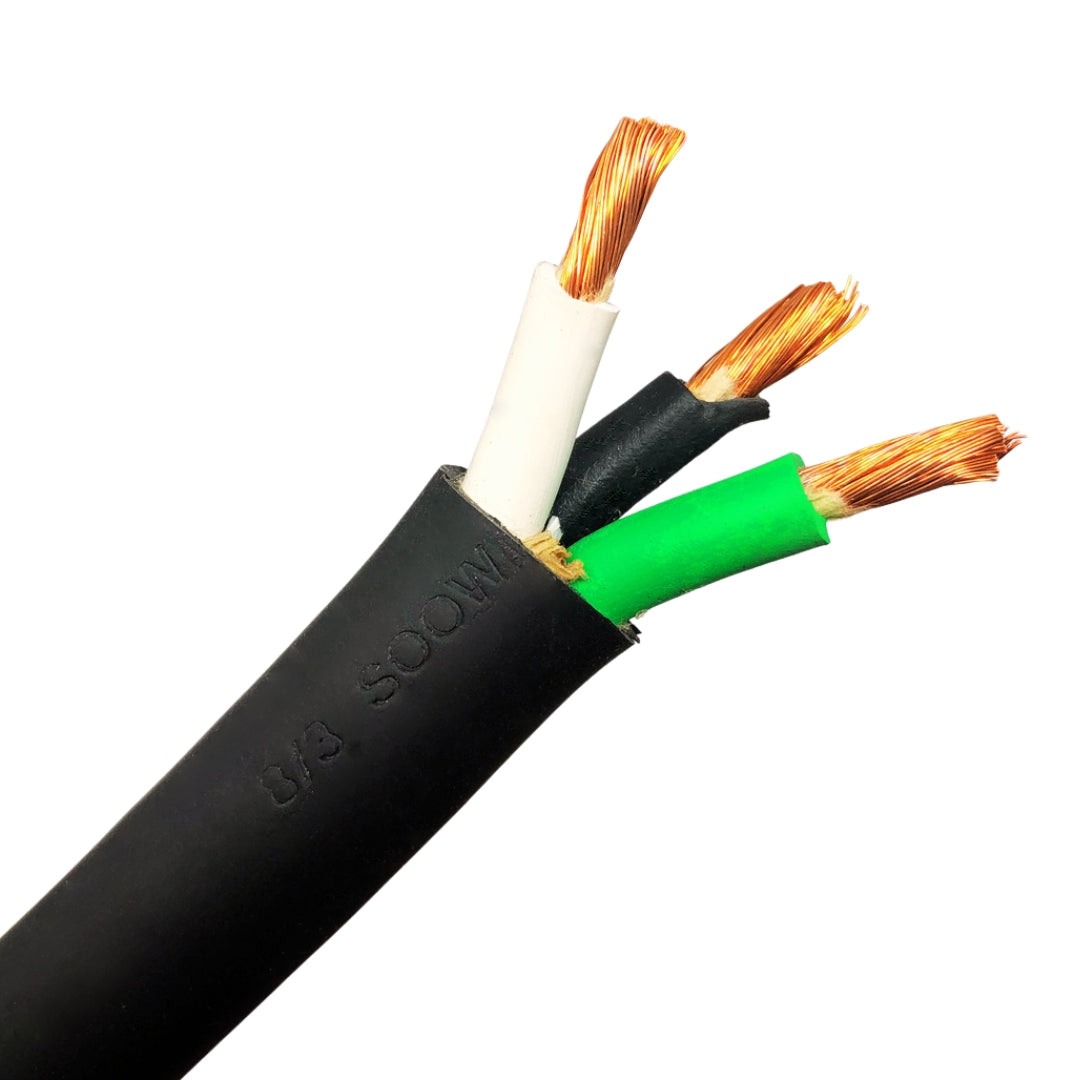 WindyNation 8/3 SOOW Cable Cord Wire - 8 Gauge 8 AWG 3 Cond. 600V