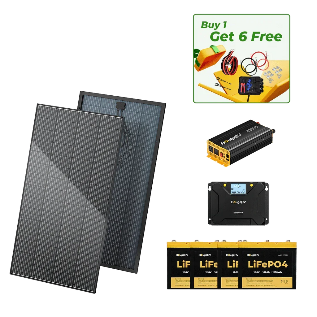 BougeRV 12V 800W High Watt Rigid Solar System Kit