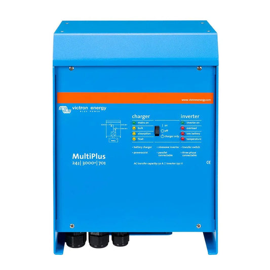 Victron Multiplus Inverter/Charger 24V DC - 3000W - 120V AC w/70AMP Battery Charger - 50AMP Transfer Switch (UL LISTED) [PMP242301102]