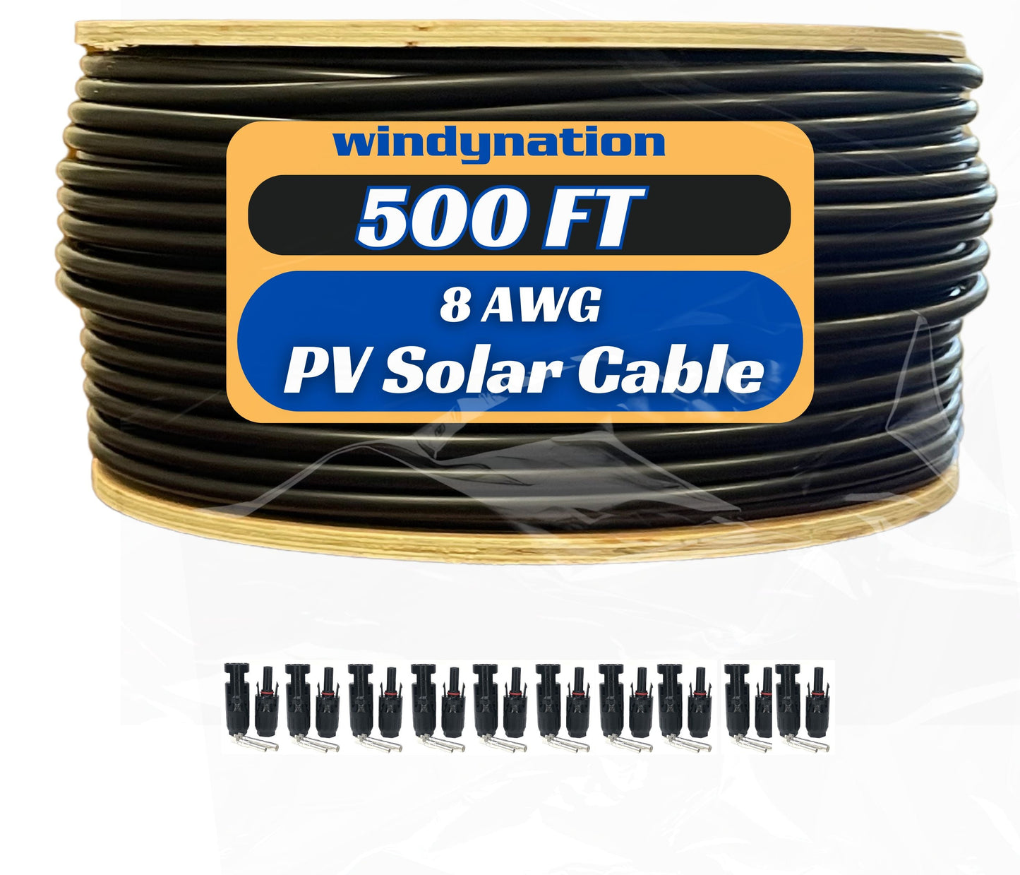 WindyNation 500 Foot Spool 8 Gauge 8 AWG Solar Panel Extension Cable