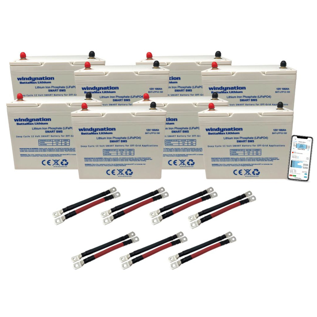WindyNation LiFePO4 100ah 12 Volt BattaMax 4000 Cycles Battery